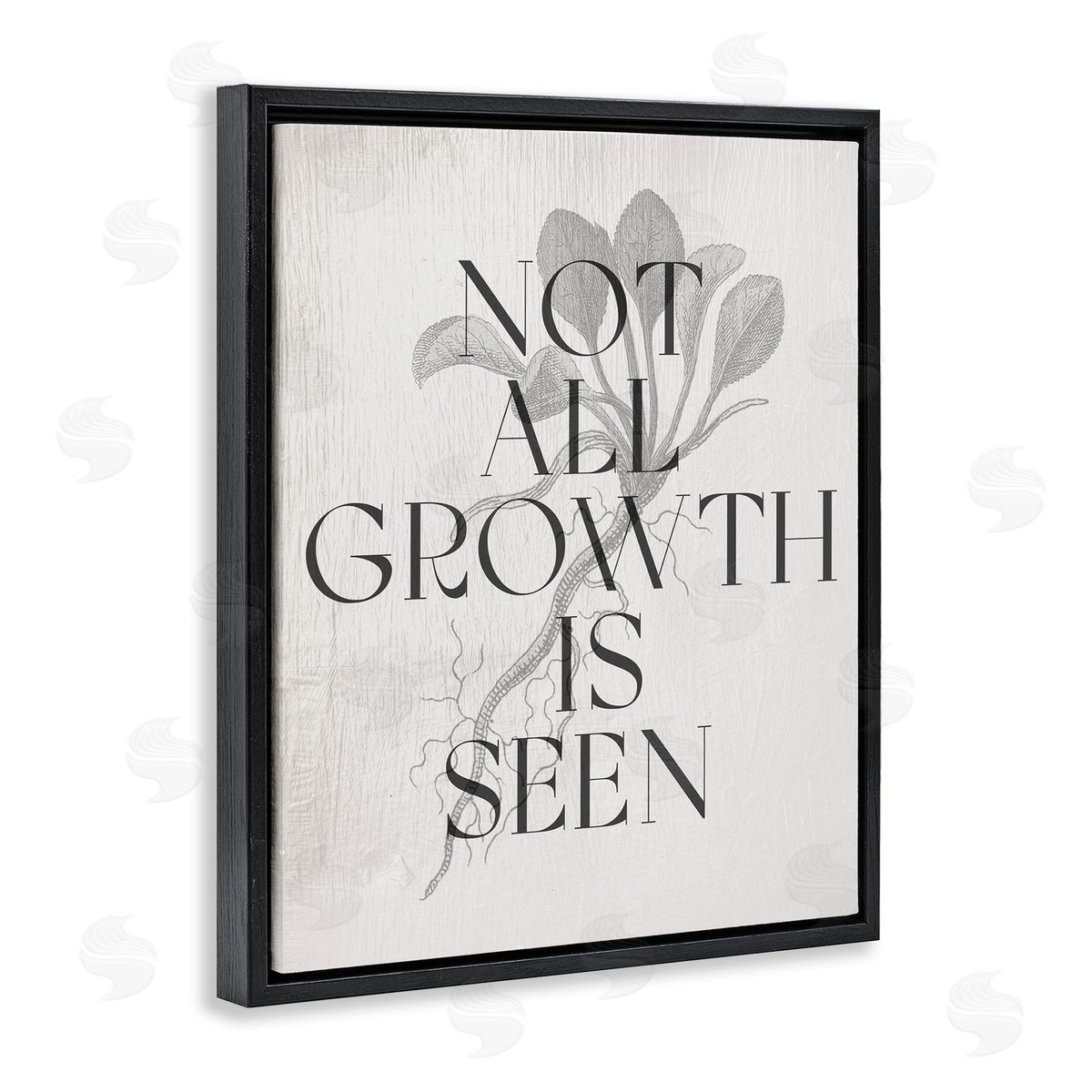 Not All Growth Is Seen Black Floating Frame Canvas Wall Art, Home Decor by Stupell Studio