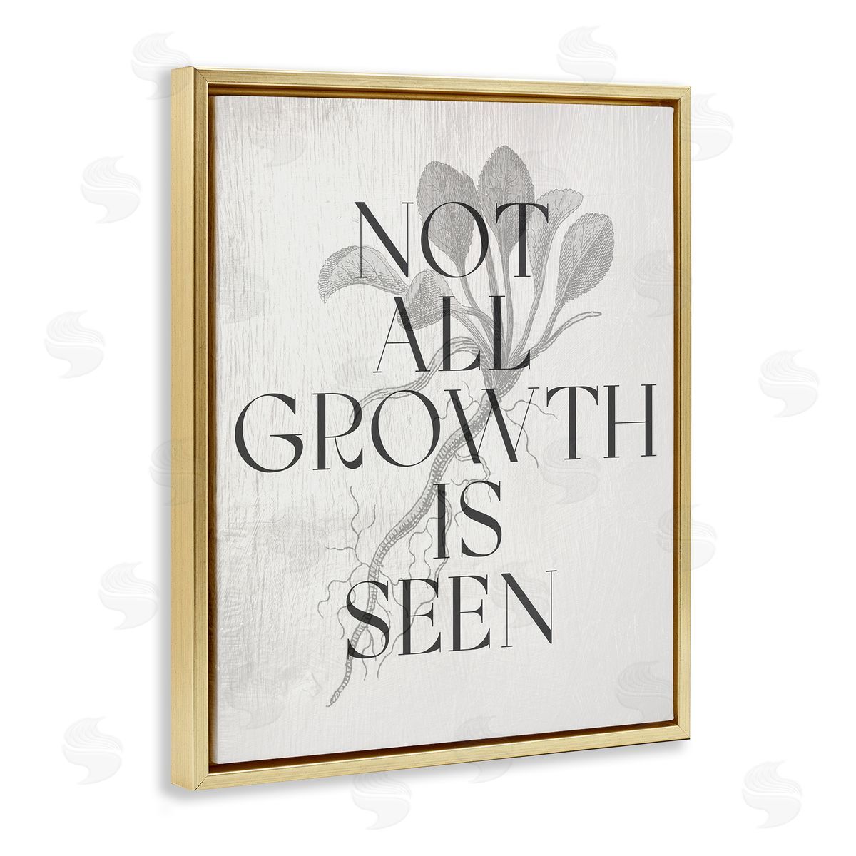 Not All Growth Is Seen Gold Floating Frame Canvas Wall Art, Home Decor by Stupell Studio
