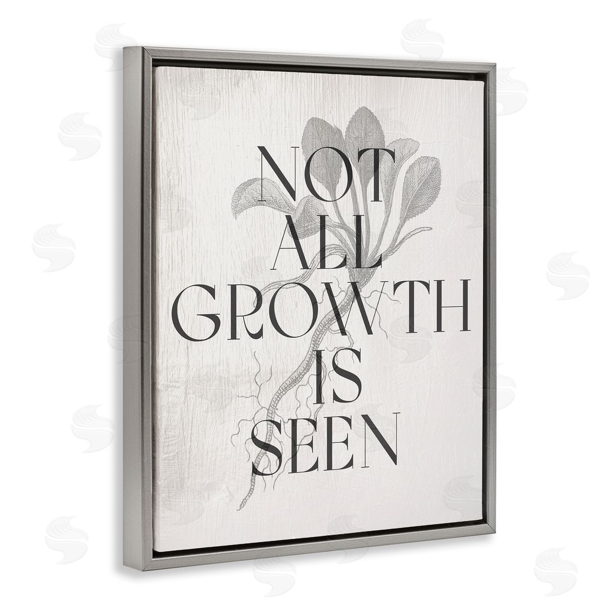 Not All Growth Is Seen Grey Floating Frame Canvas Wall Art, Home Decor by Stupell Studio