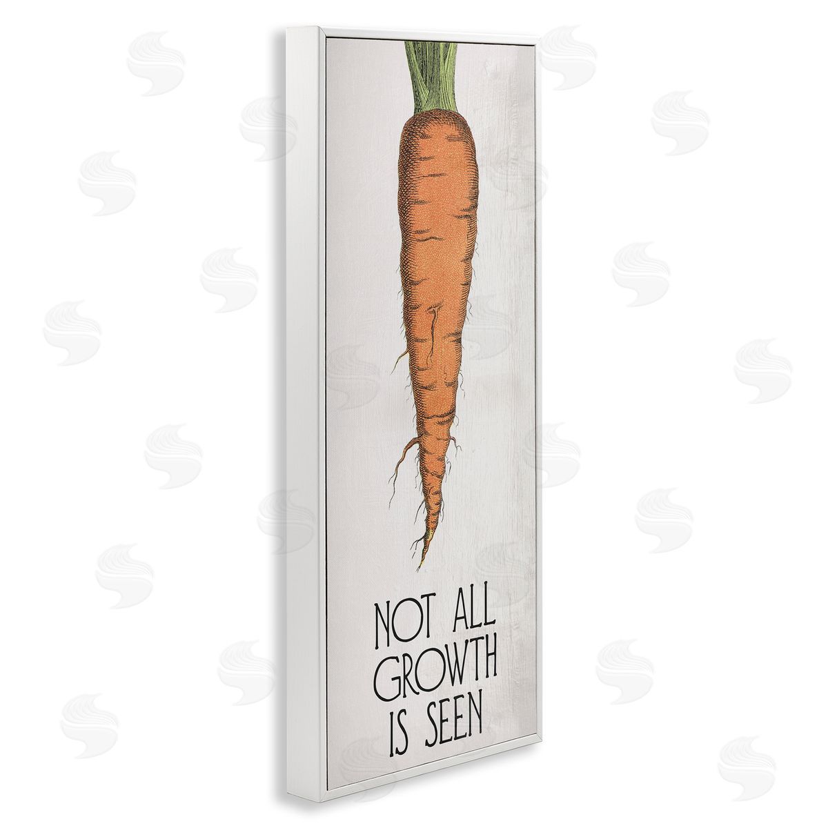Carrot & Inspiring Growth White Frame Print Wall Art, Home Decor by Stupell Studio
