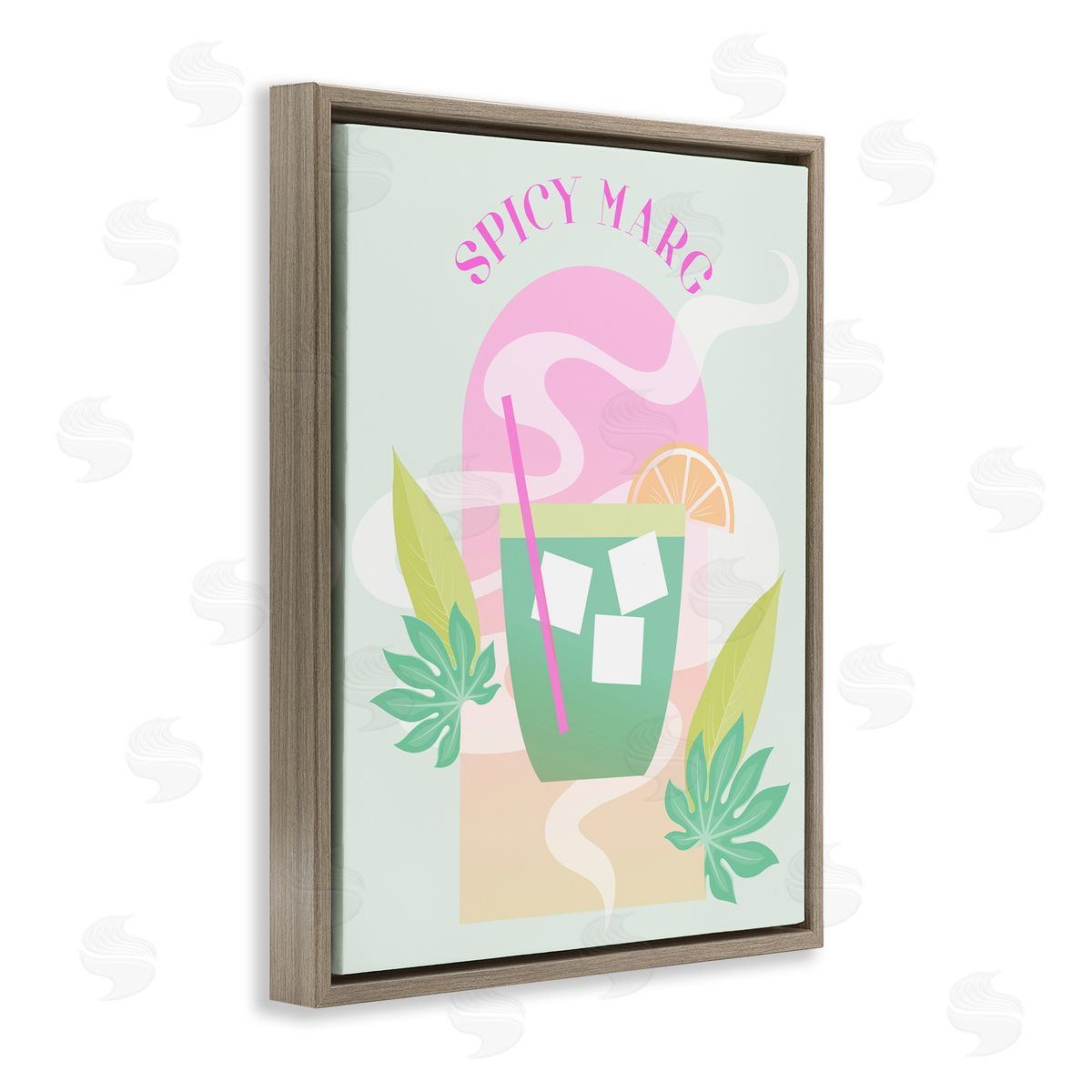 Spicy Marg Cocktail Brown Floating Frame Canvas Wall Art, Home Decor by Stupell Studio