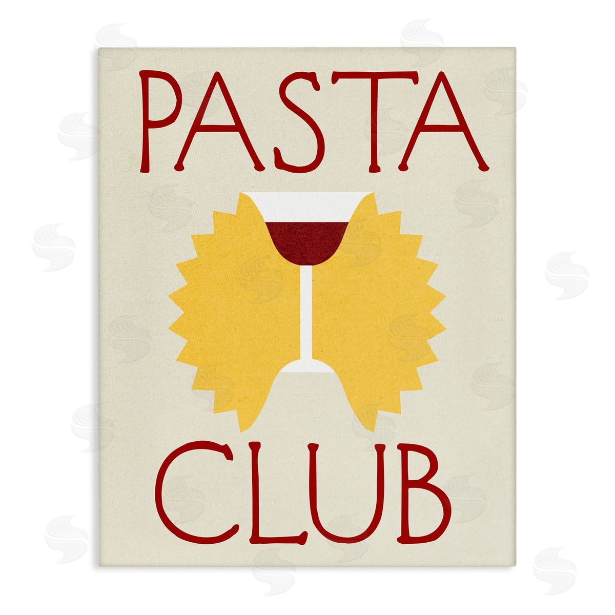 Pasta Club with Wine Canvas Wall Art, Home Decor by Stupell Studio