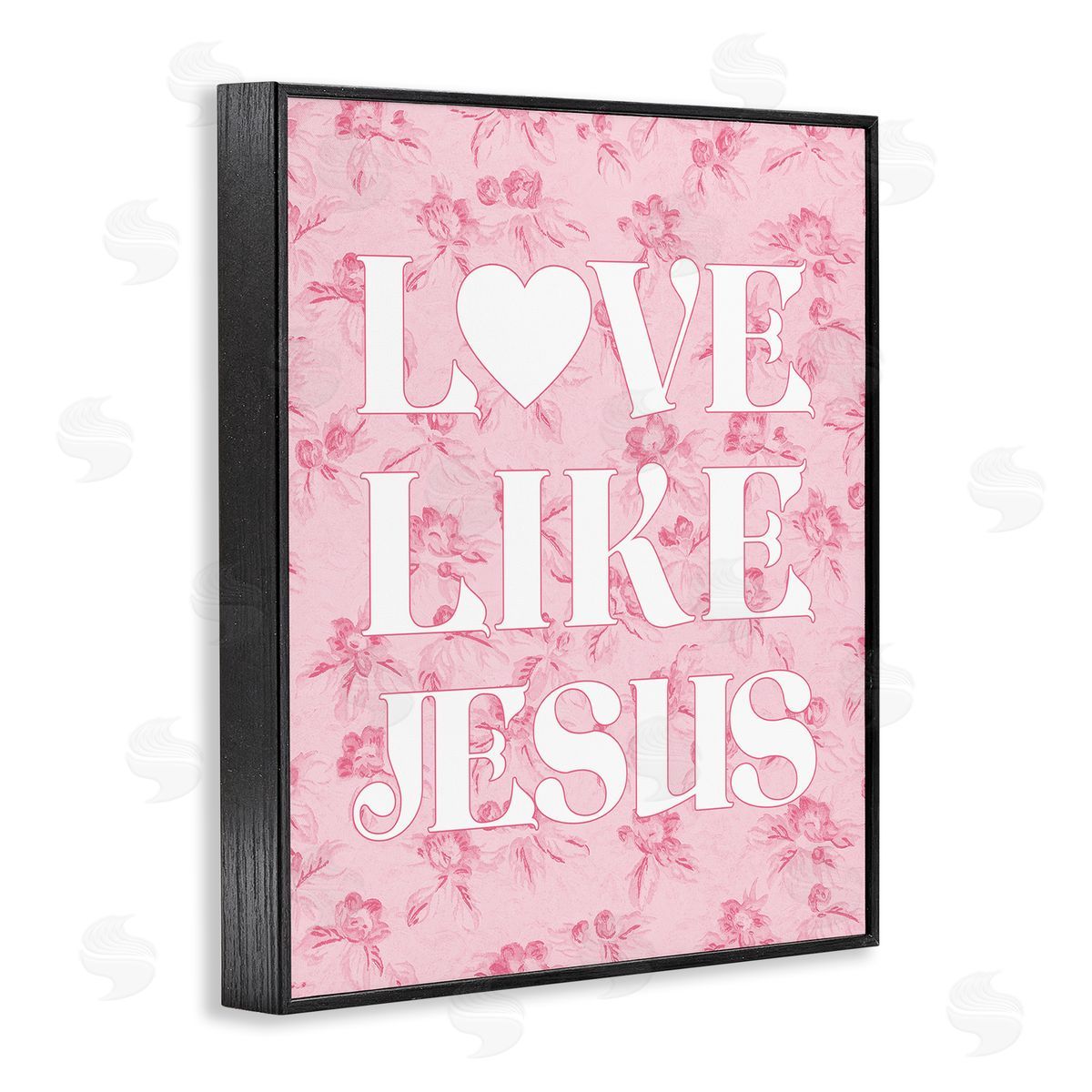 Love Like Jesus on Floral Black Frame Print Wall Art, Home Decor by Stupell Studio