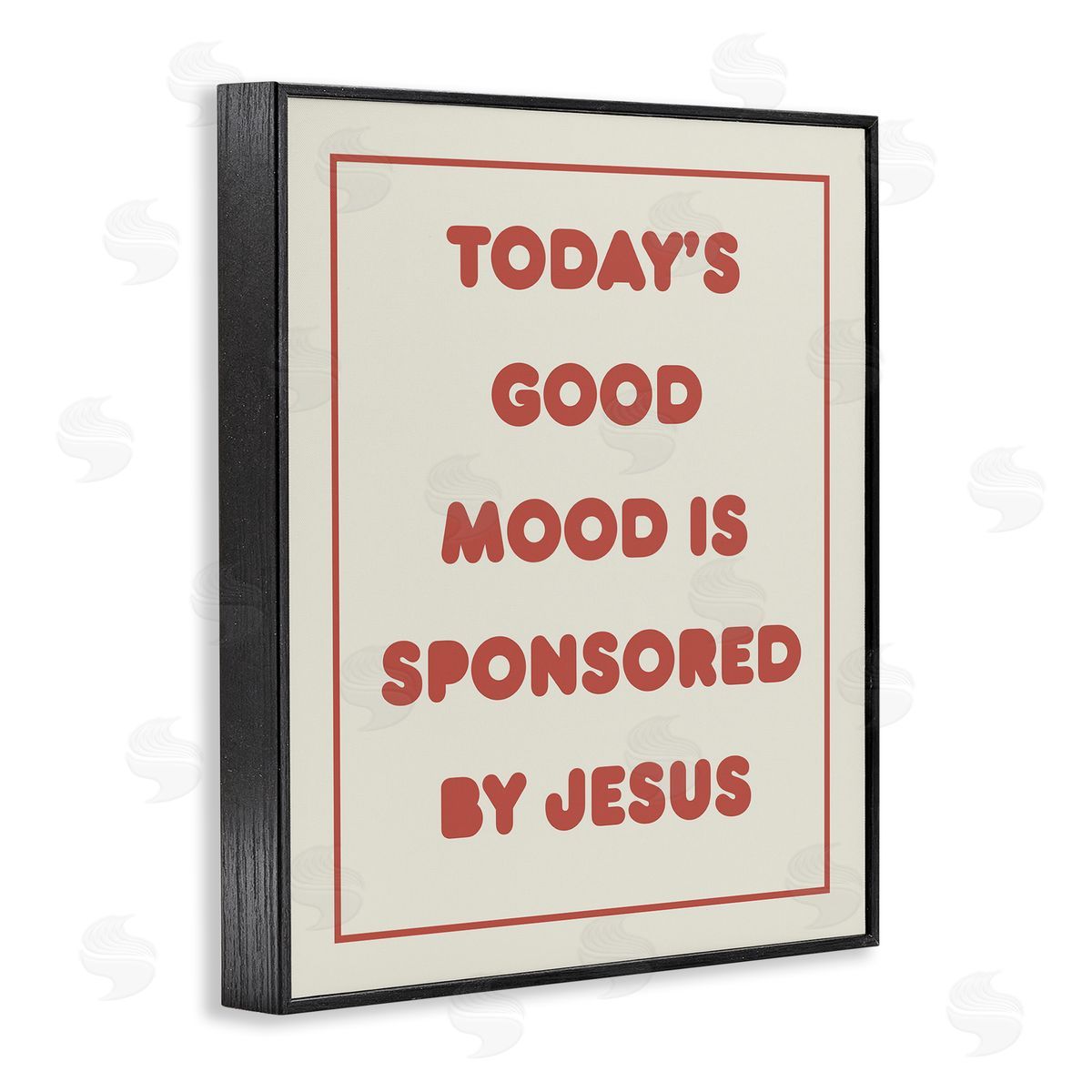 Good Mood by Jesus Black Frame Print Wall Art, Home Decor by Stupell Studio