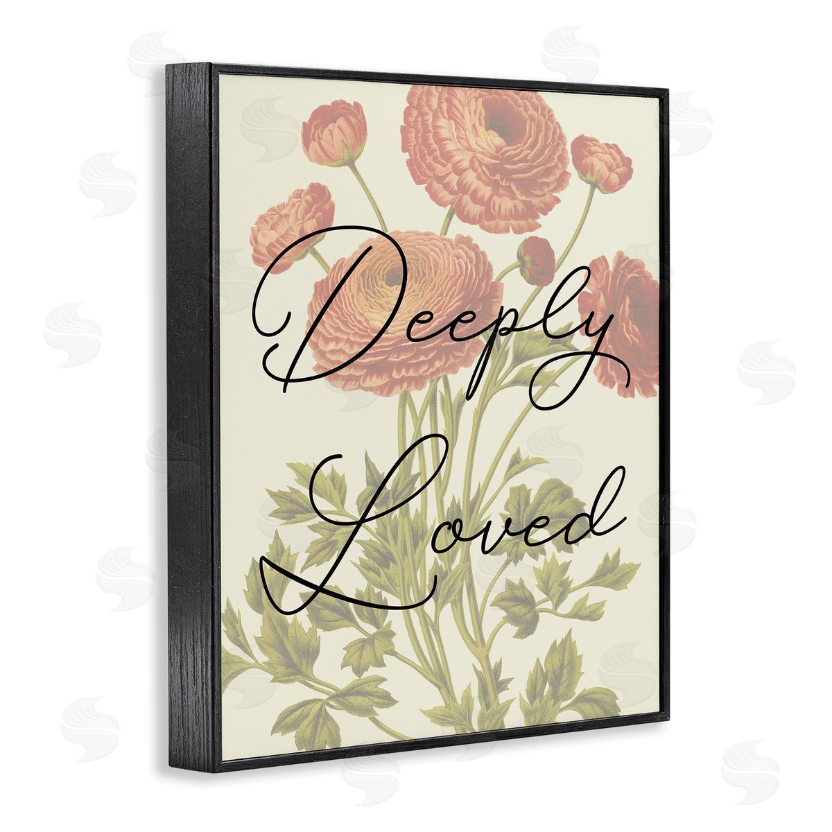 Deeply Loved with Marigold Black Frame Print Wall Art, Home Decor by Stupell Studio