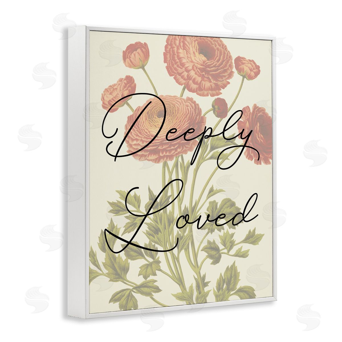 Deeply Loved with Marigold White Frame Print Wall Art, Home Decor by Stupell Studio