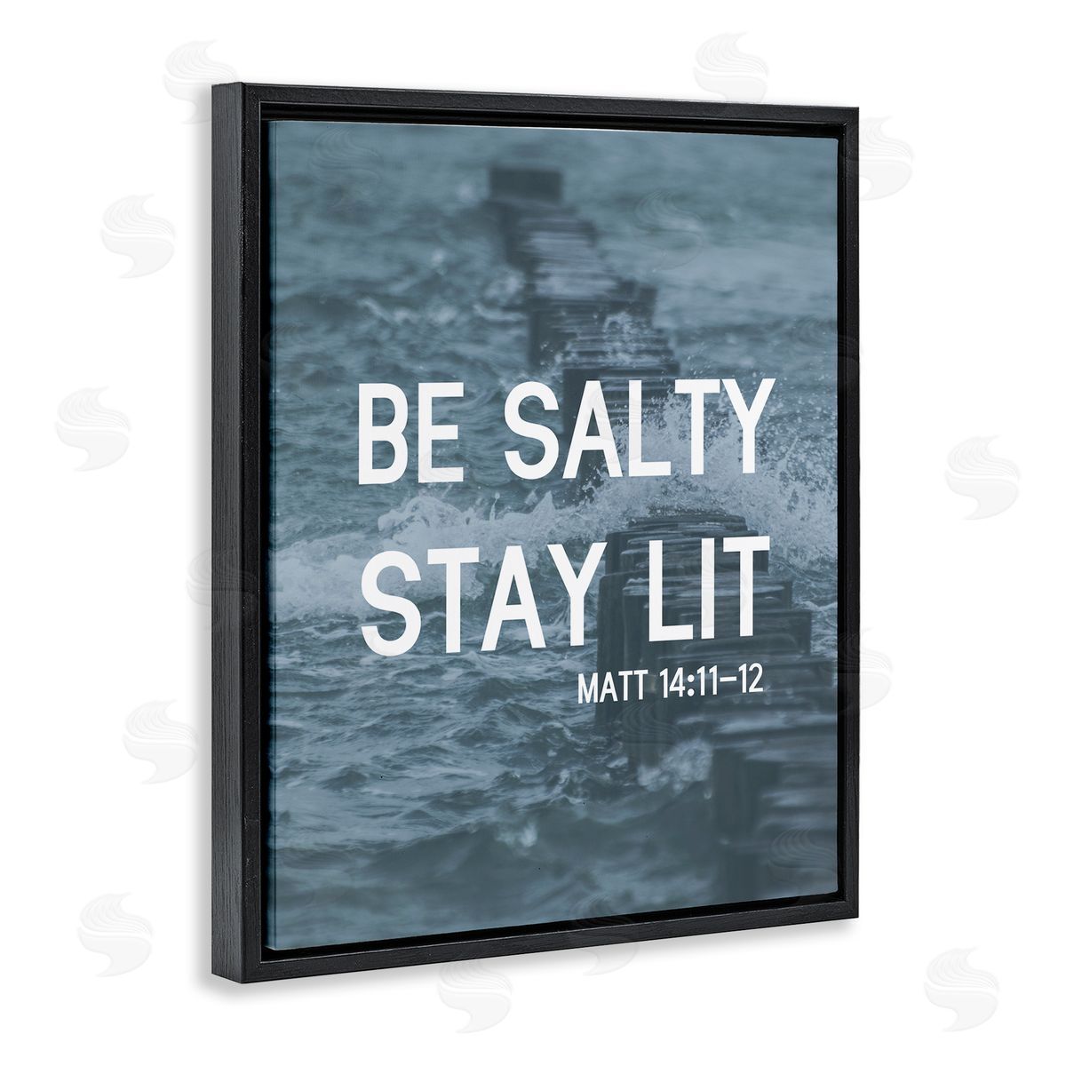 Be Salty Stay Lit Black Floating Frame Canvas Wall Art, Home Decor by Stupell Studio