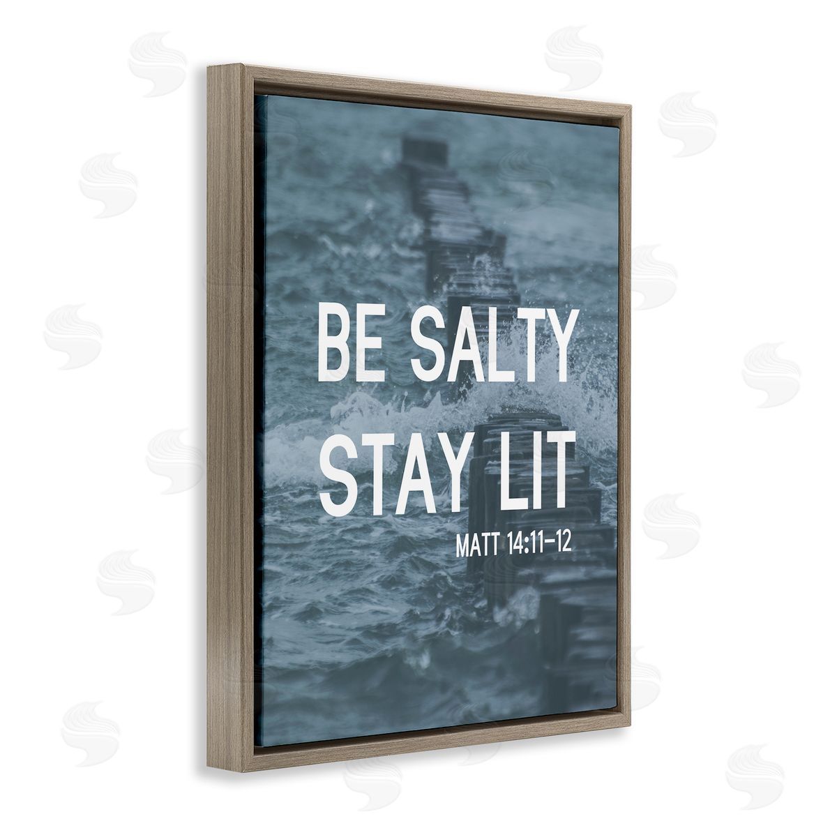 Be Salty Stay Lit Brown Floating Frame Canvas Wall Art, Home Decor by Stupell Studio