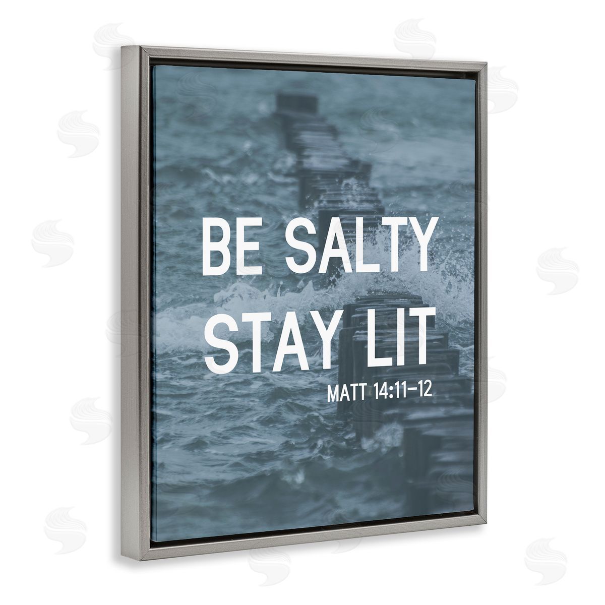 Be Salty Stay Lit Grey Floating Frame Canvas Wall Art, Home Decor by Stupell Studio