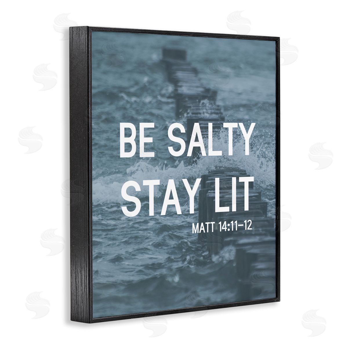 Be Salty Stay Lit Black Frame Print Wall Art, Home Decor by Stupell Studio