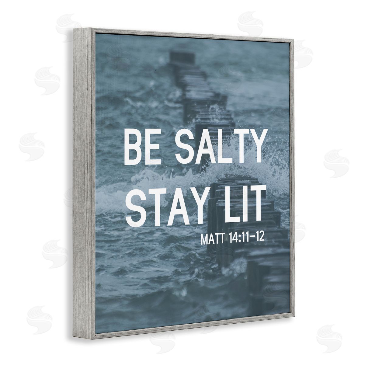 Be Salty Stay Lit Grey Frame Print Wall Art, Home Decor by Stupell Studio