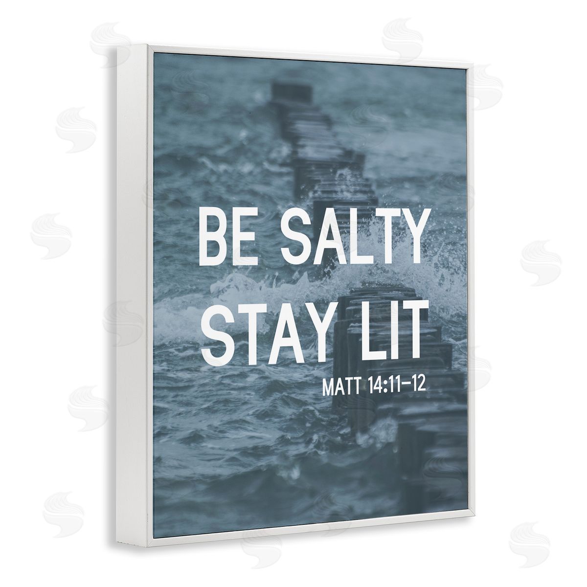 Be Salty Stay Lit White Frame Print Wall Art, Home Decor by Stupell Studio
