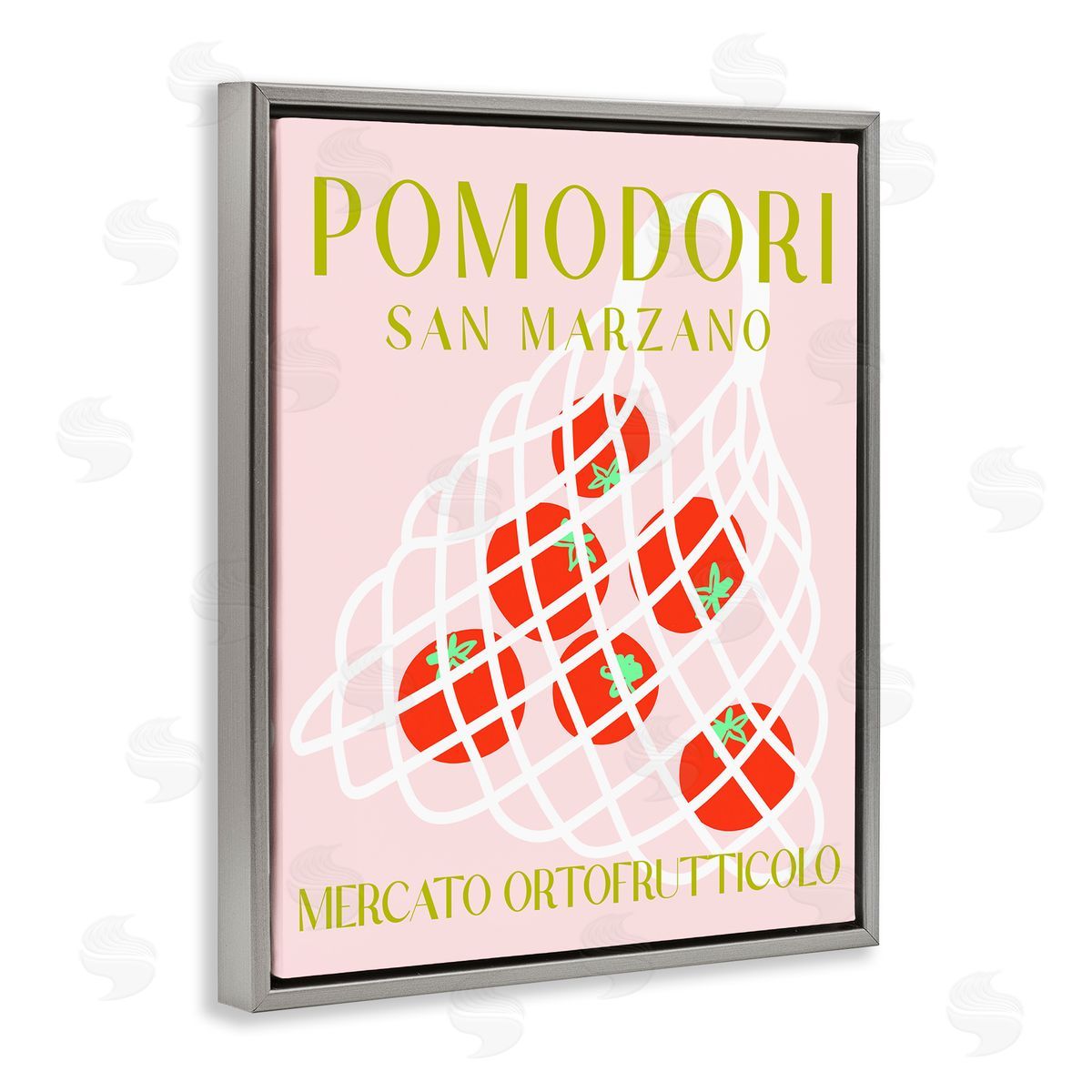 Modern Tomato Fruit Market Grey Floating Frame Canvas Wall Art, Home Decor by Stupell Studio