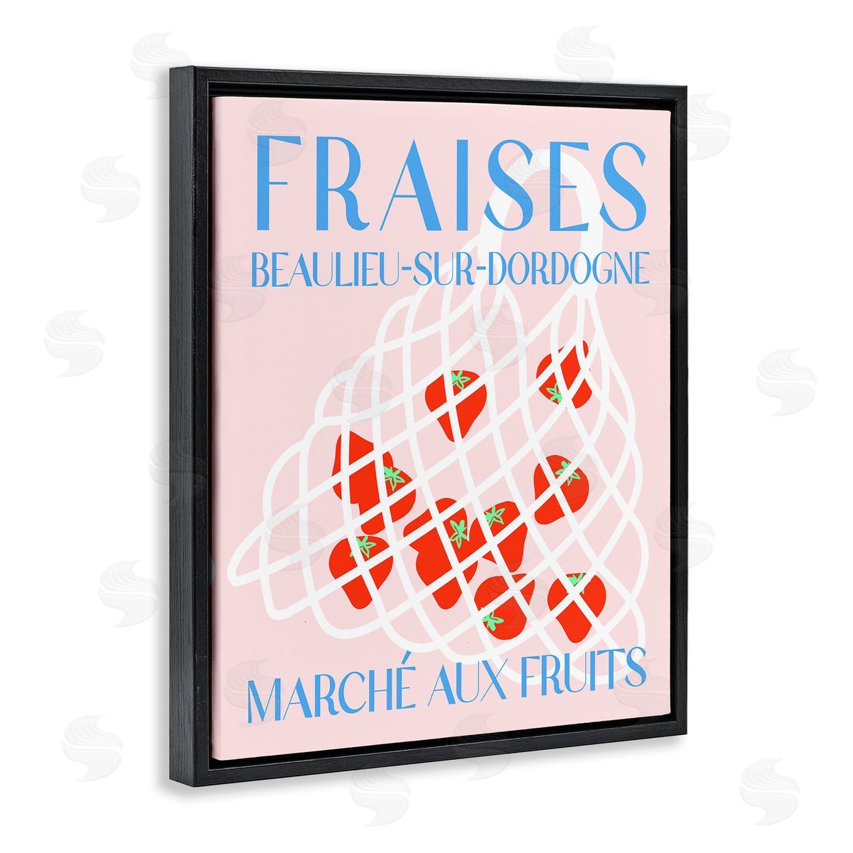 Modern Strawberry Fruit Market Black Floating Frame Canvas Wall Art, Home Decor by Stupell Studio