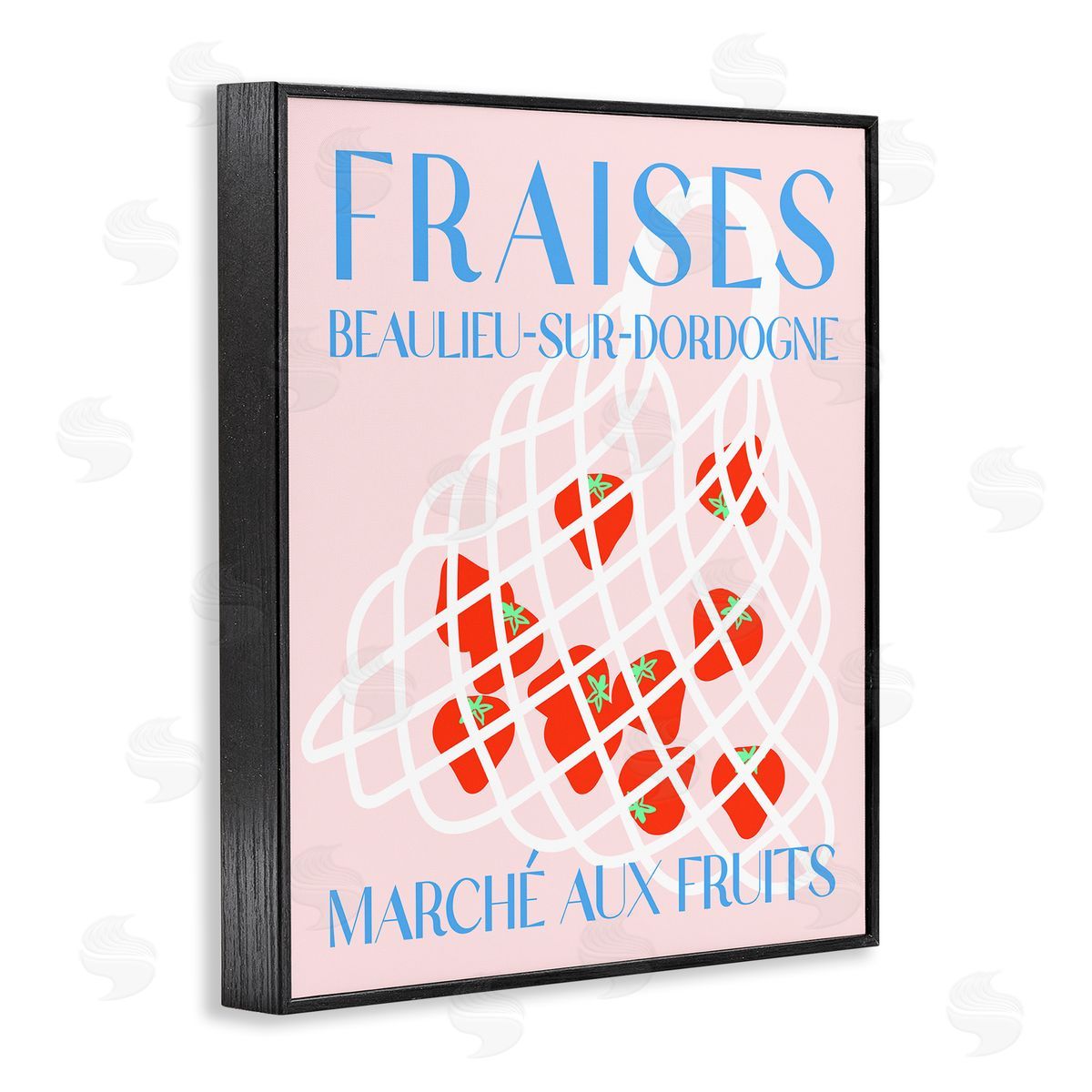 Modern Strawberry Fruit Market Black Frame Print Wall Art, Home Decor by Stupell Studio