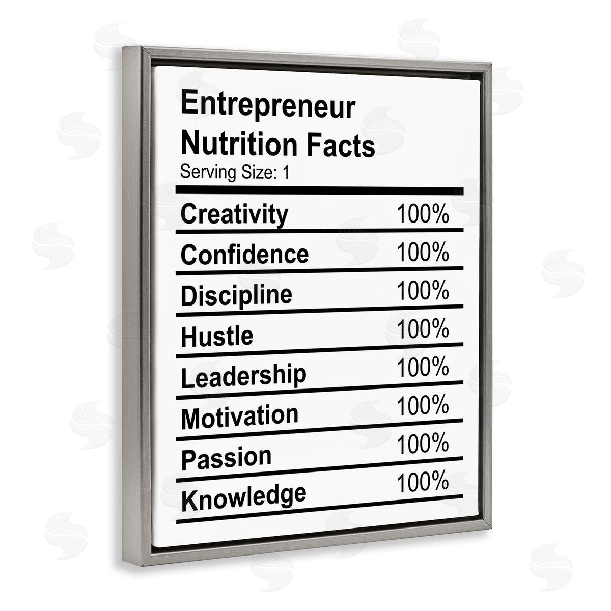 Sassy Entrepreneur Nutrition Facts Grey Floating Frame Canvas Wall Art, Home Decor by Stupell Studio
