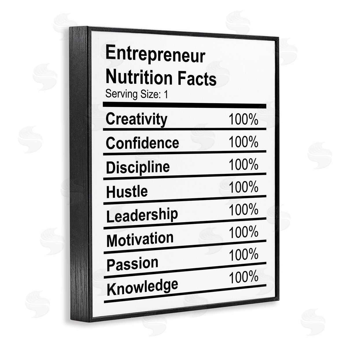 Sassy Entrepreneur Nutrition Facts Black Frame Print Wall Art, Home Decor by Stupell Studio