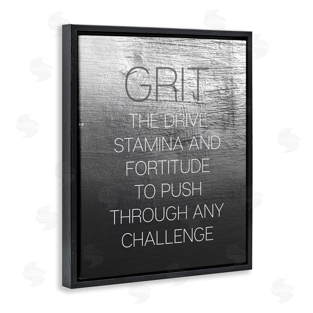Grit Motivational Definition Black Floating Frame Canvas Wall Art, Home Decor by Stupell Studio