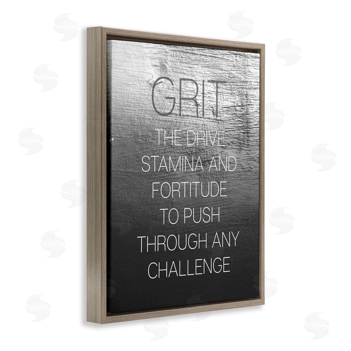Grit Motivational Definition Brown Floating Frame Canvas Wall Art, Home Decor by Stupell Studio