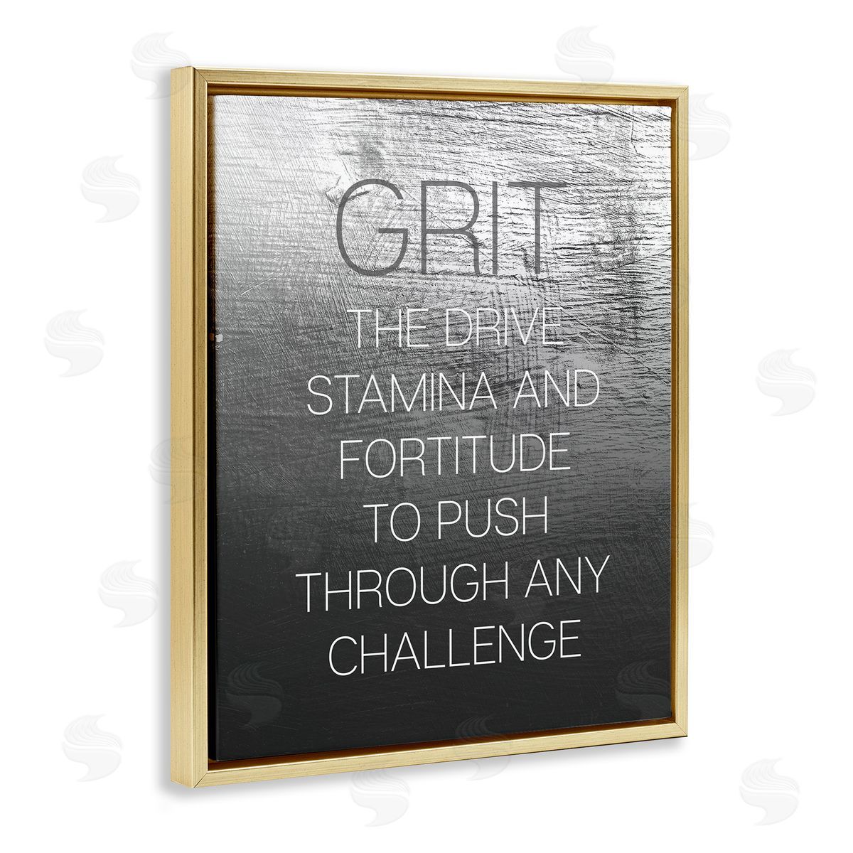 Grit Motivational Definition Gold Floating Frame Canvas Wall Art, Home Decor by Stupell Studio
