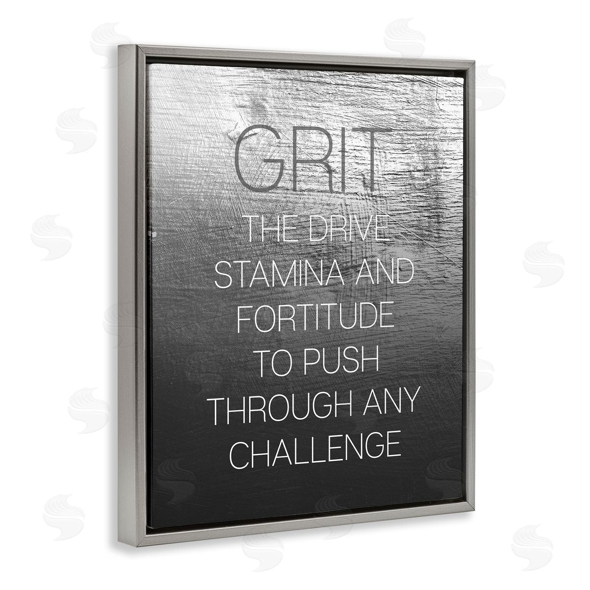 Grit Motivational Definition Grey Floating Frame Canvas Wall Art, Home Decor by Stupell Studio