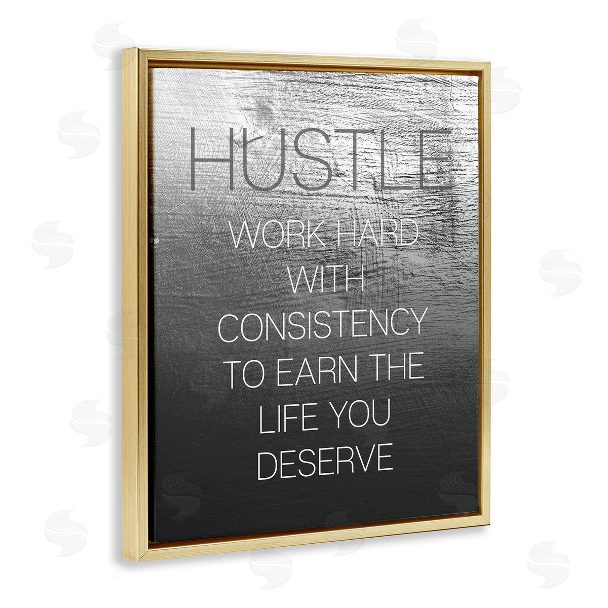 Hustle Motivational Definition Gold Floating Frame Canvas Wall Art, Home Decor by Stupell Studio
