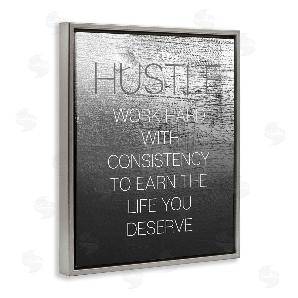 Hustle Motivational Definition Grey Floating Frame Canvas Wall Art, Home Decor by Stupell Studio