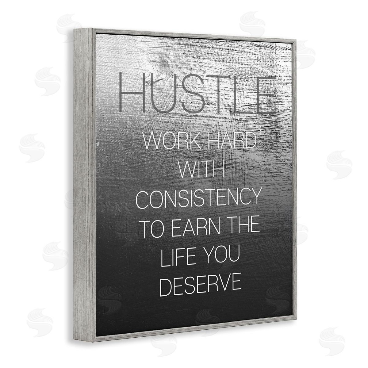 Hustle Motivational Definition Grey Frame Print Wall Art, Home Decor by Stupell Studio