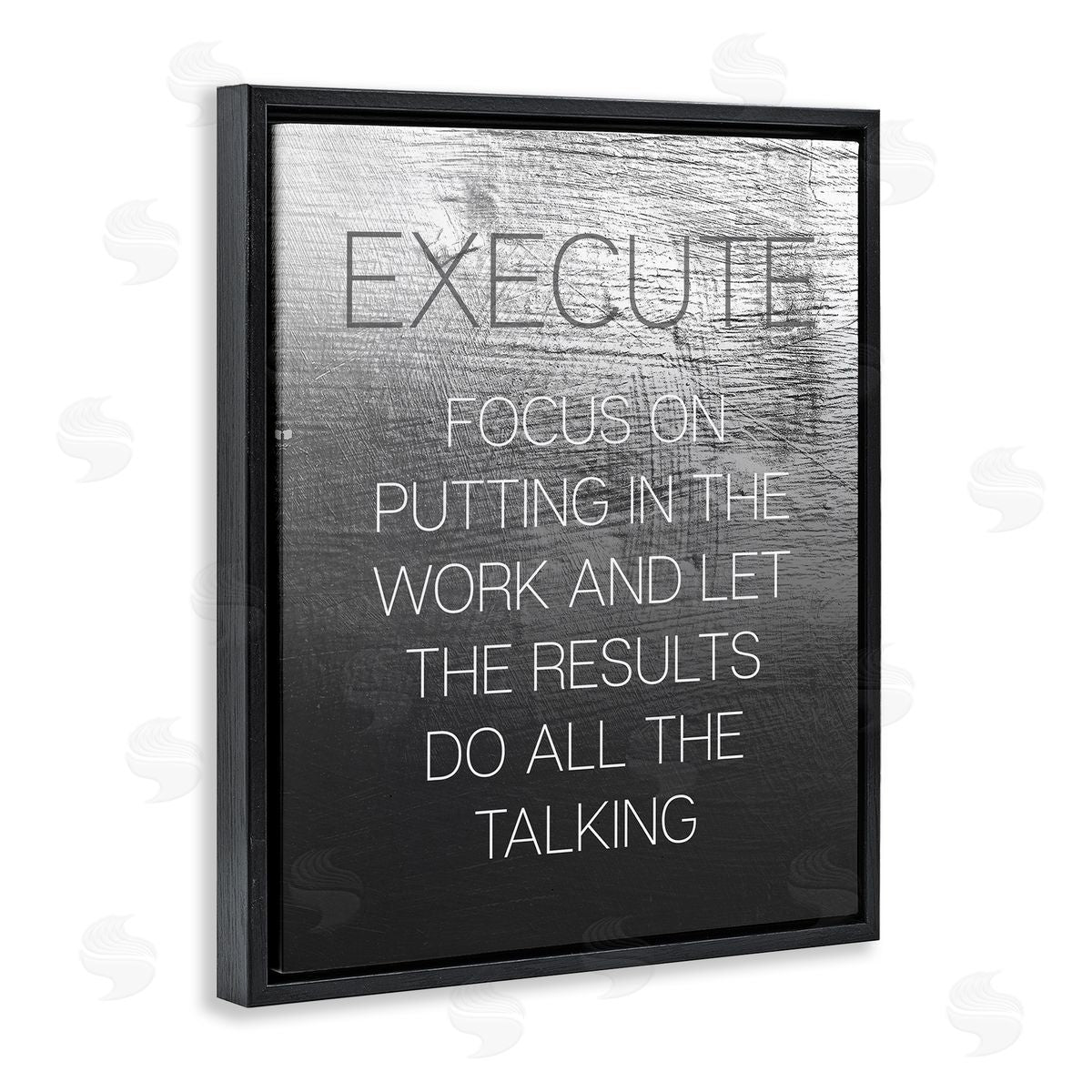 Execute Motivational Definition Black Floating Frame Canvas Wall Art, Home Decor by Stupell Studio