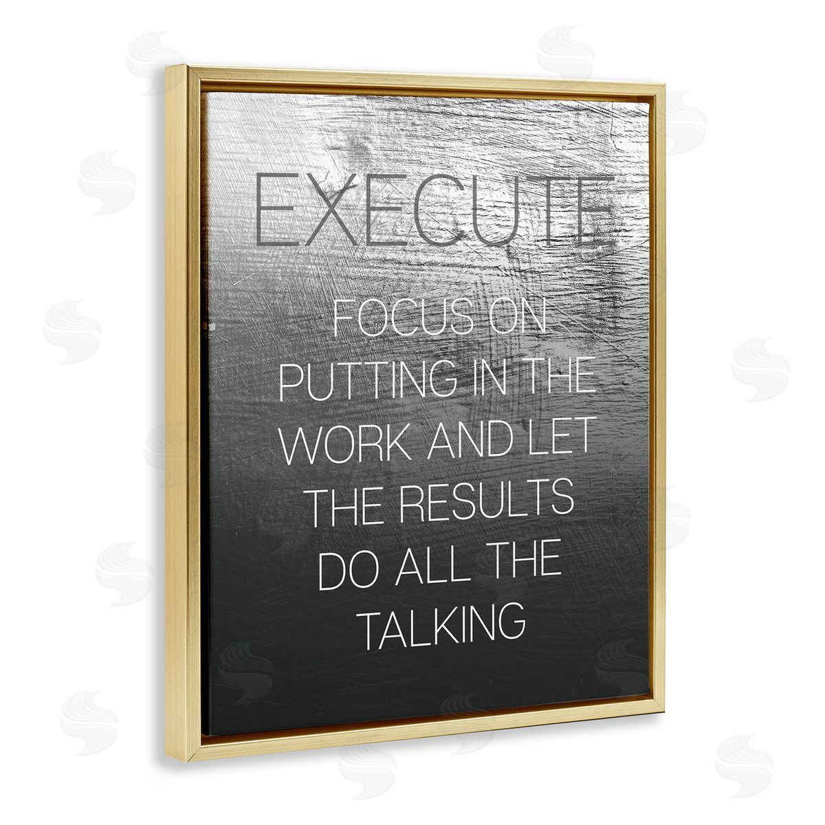 Execute Motivational Definition Gold Floating Frame Canvas Wall Art, Home Decor by Stupell Studio
