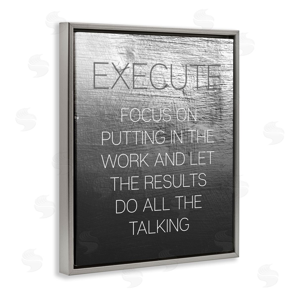 Execute Motivational Definition Grey Floating Frame Canvas Wall Art, Home Decor by Stupell Studio