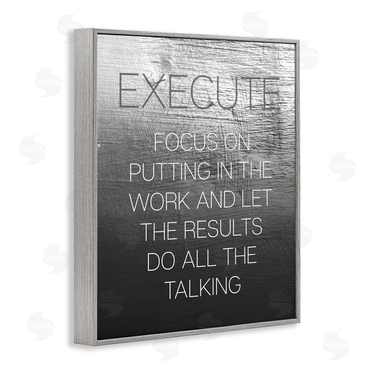 Execute Motivational Definition Grey Frame Print Wall Art, Home Decor by Stupell Studio
