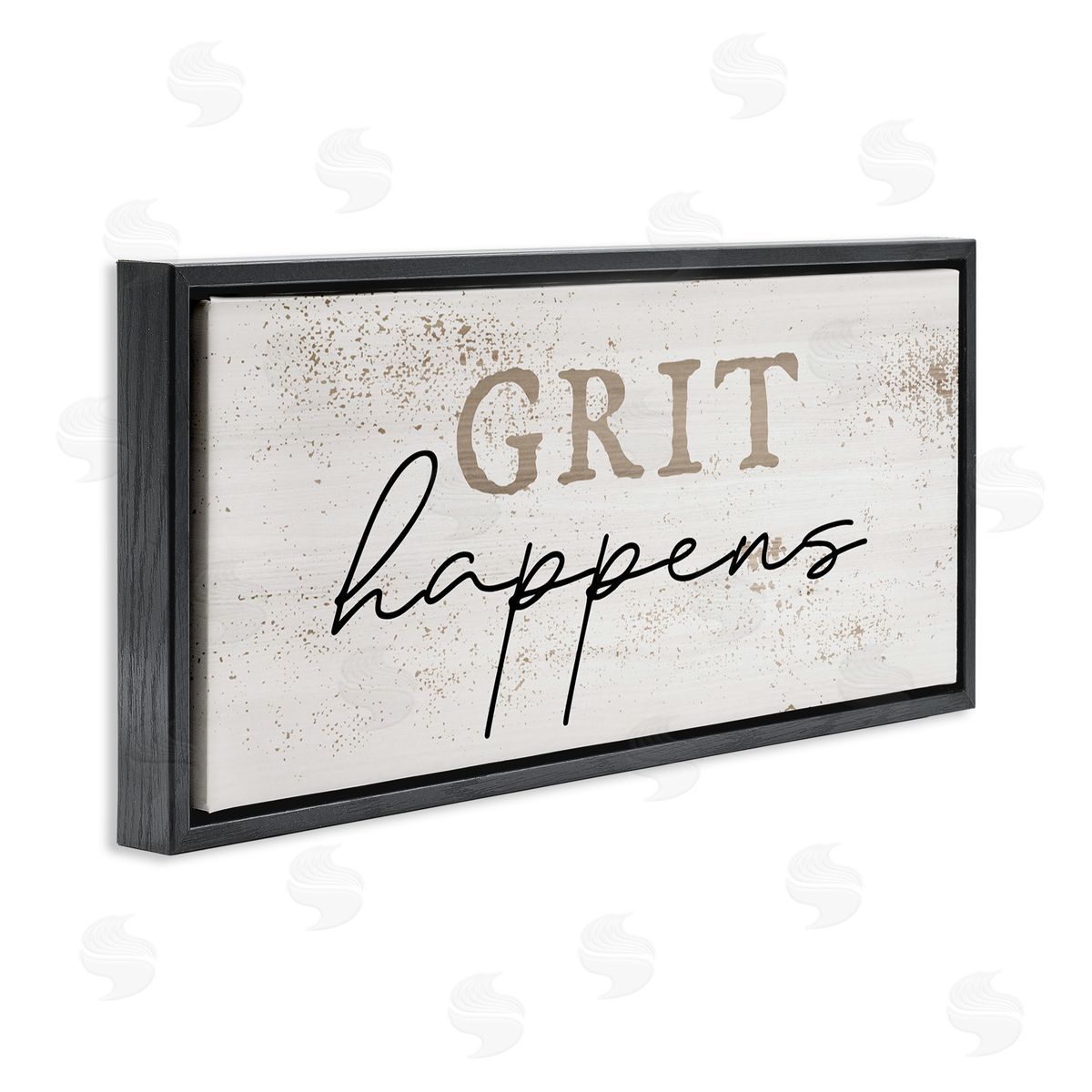 Grit Happens Motivational Black Floating Frame Canvas Wall Art, Home Decor by Stupell Studio