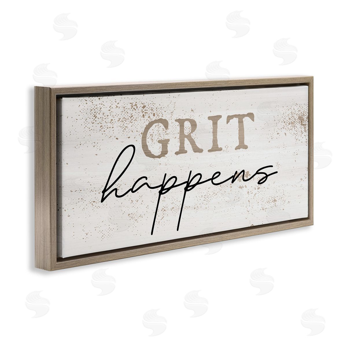 Grit Happens Motivational Brown Floating Frame Canvas Wall Art, Home Decor by Stupell Studio