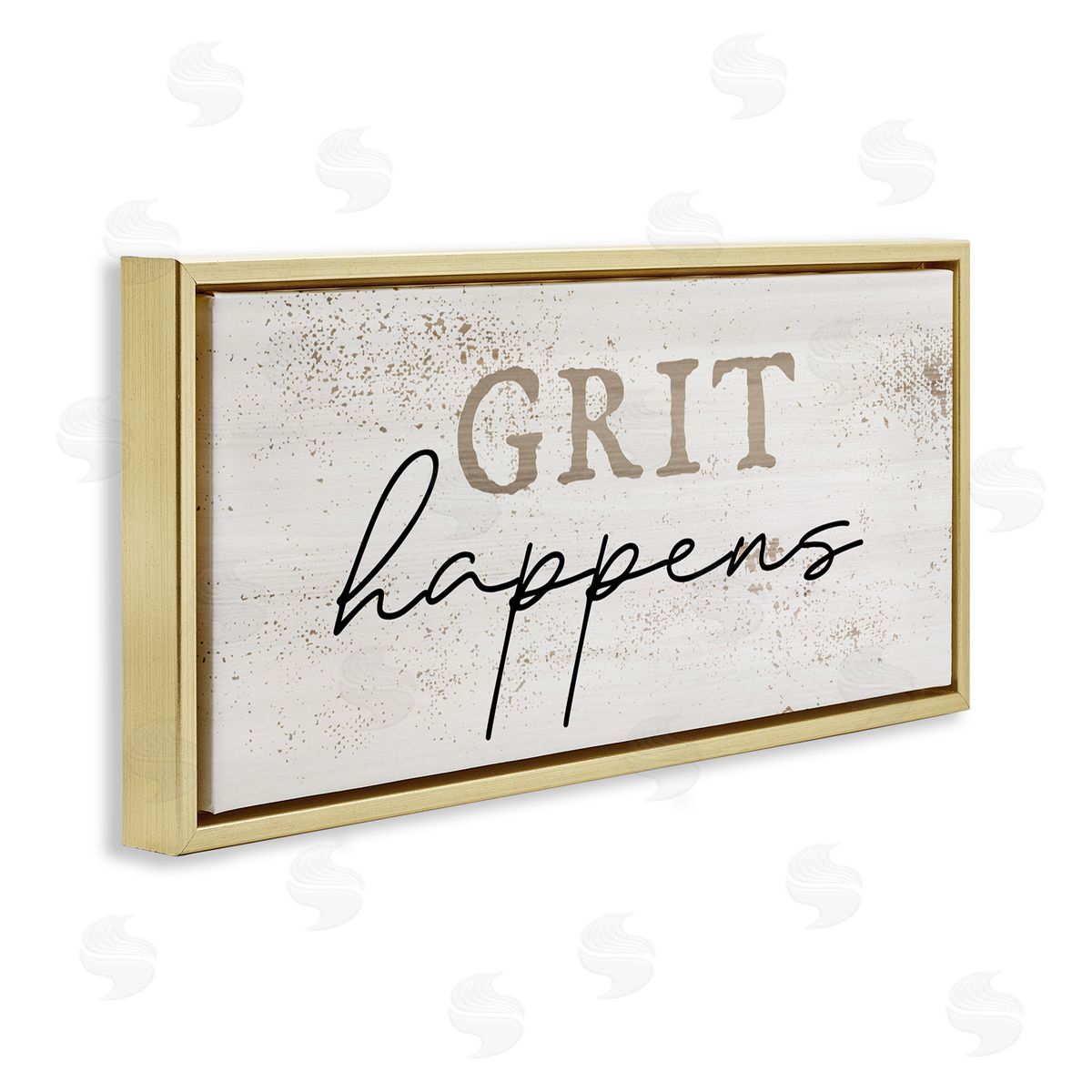 Grit Happens Motivational Gold Floating Frame Canvas Wall Art, Home Decor by Stupell Studio