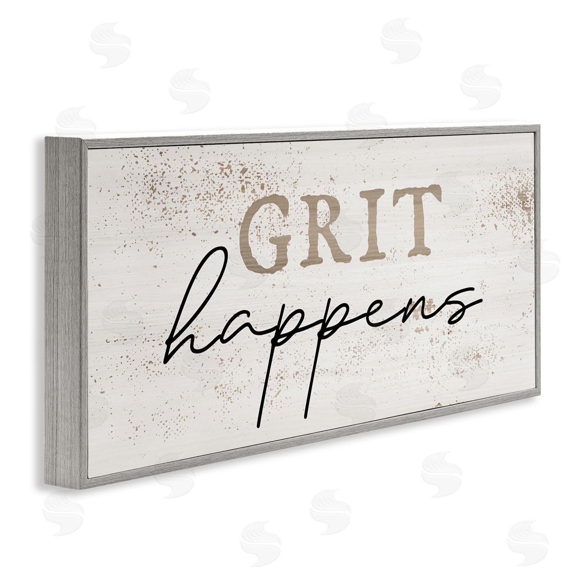 Grit Happens Motivational Grey Frame Print Wall Art, Home Decor by Stupell Studio