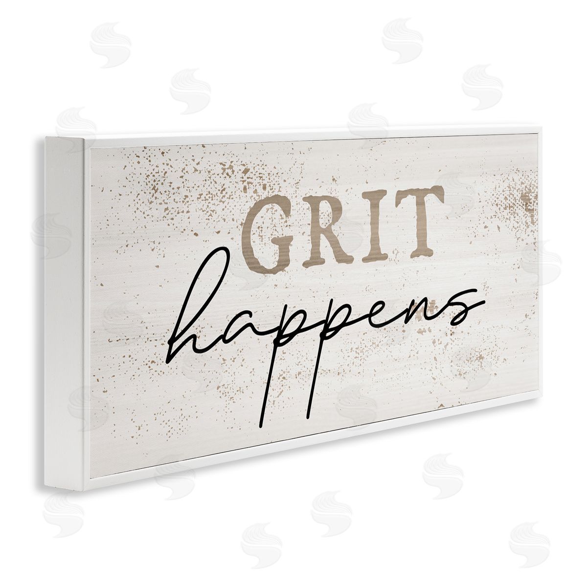 Grit Happens Motivational White Frame Print Wall Art, Home Decor by Stupell Studio