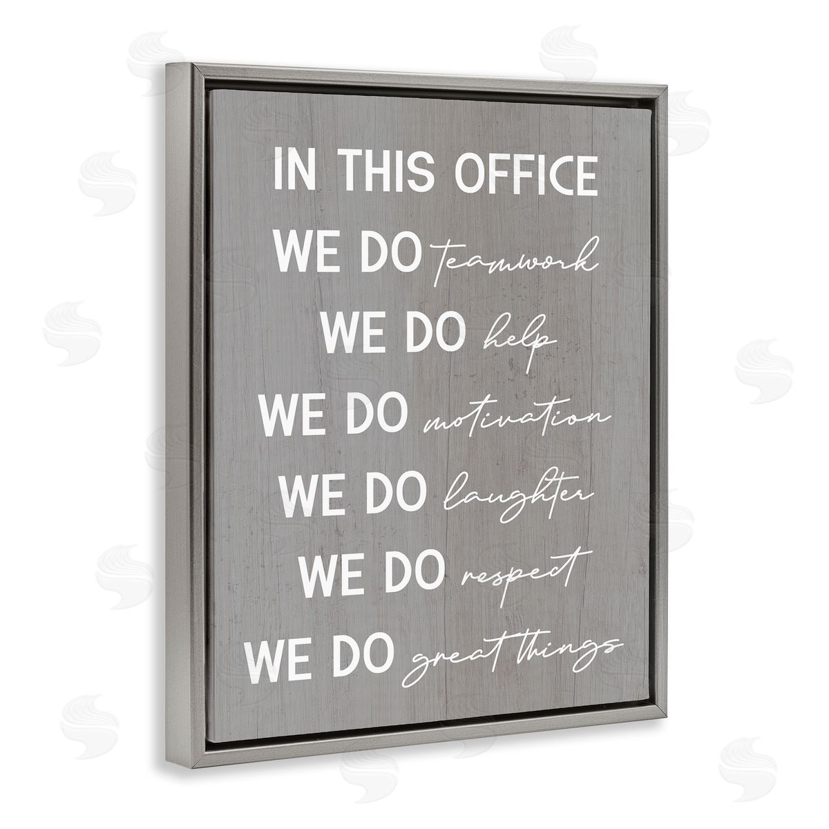Inspirational Office Phrases Grey Floating Frame Canvas Wall Art, Home Decor by Stupell Studio