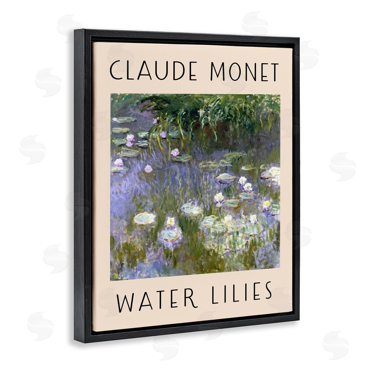 Classic Monet Water Lilies Black Floating Frame Canvas Wall Art, Home Decor by Stupell Studio