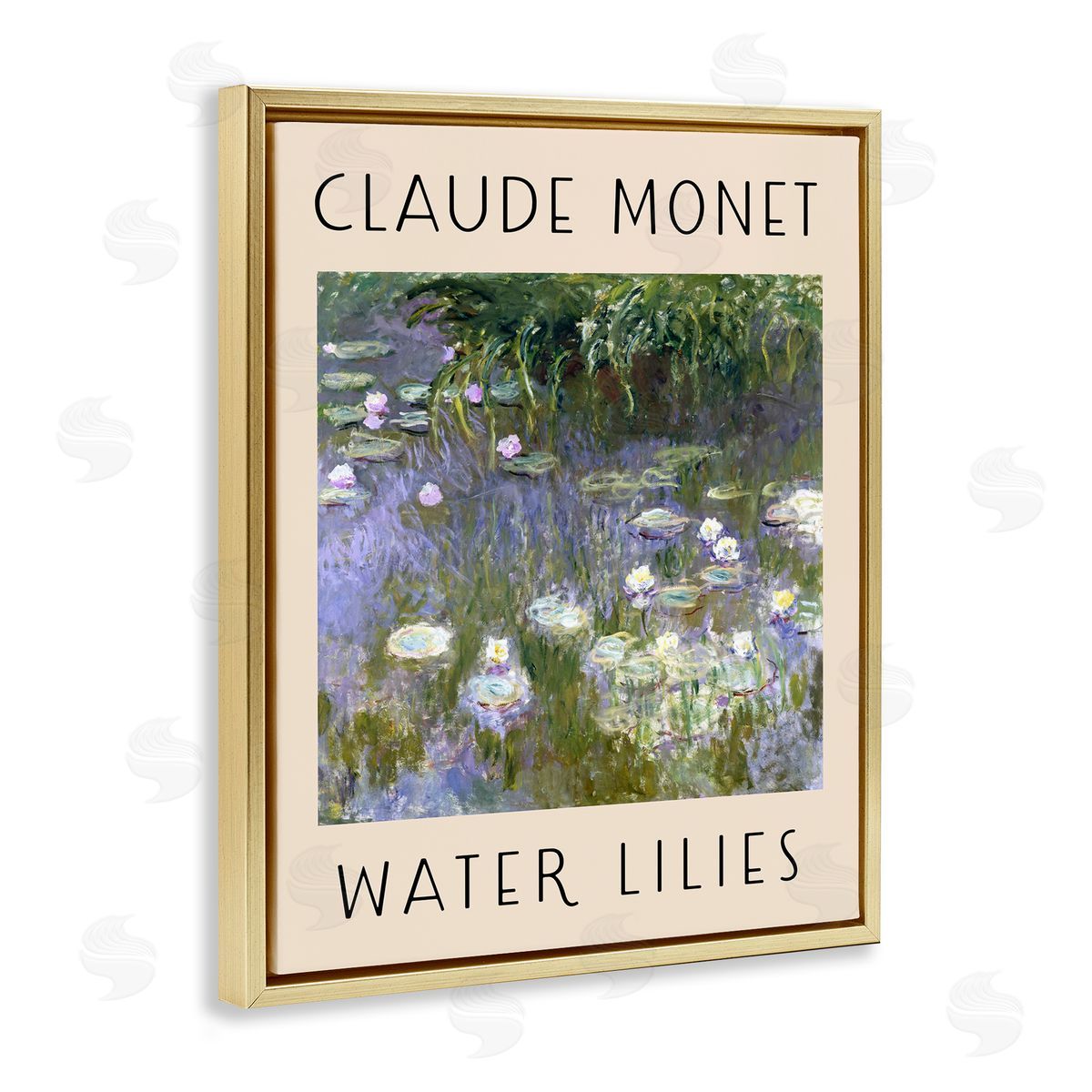 Classic Monet Water Lilies Gold Floating Frame Canvas Wall Art, Home Decor by Stupell Studio