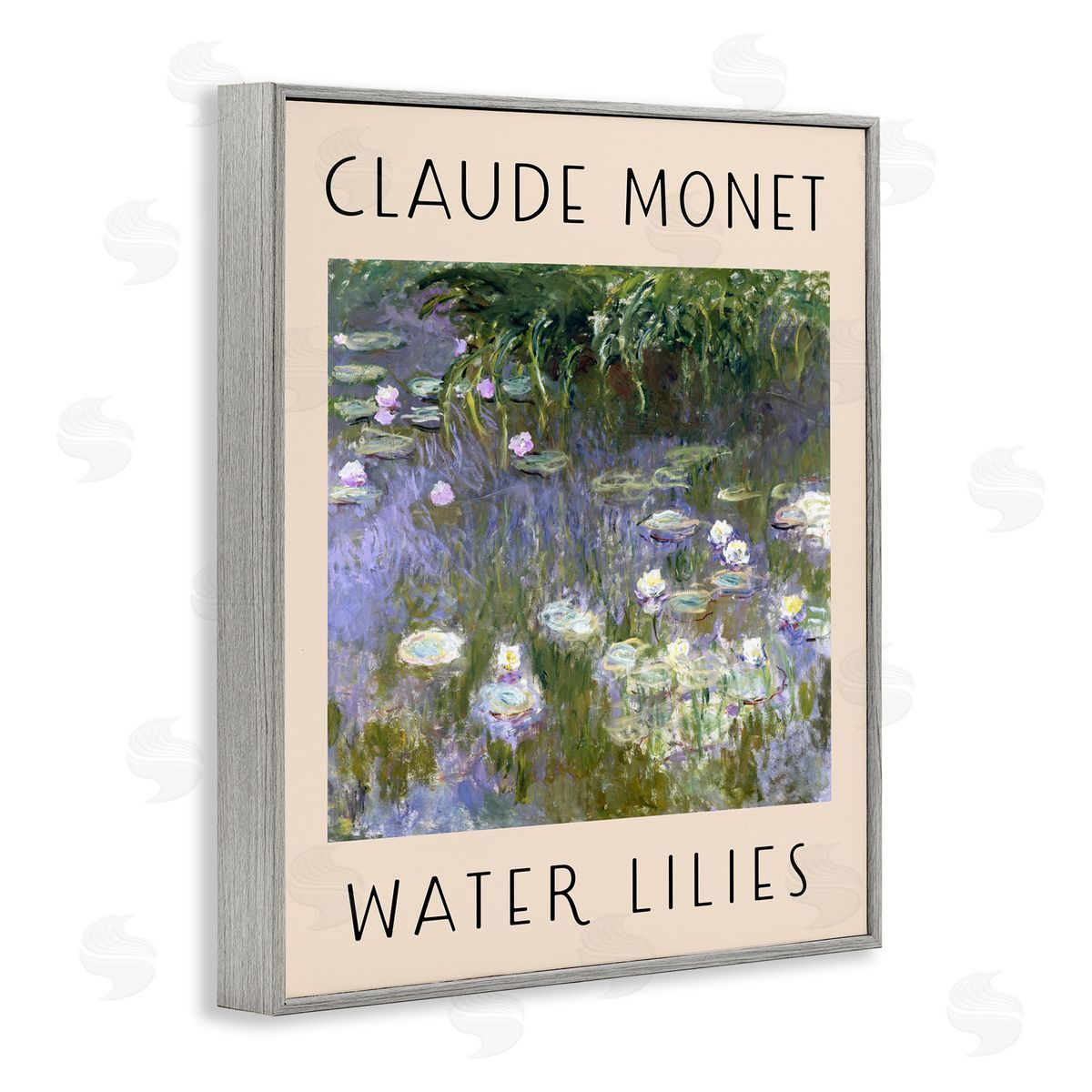 Classic Monet Water Lilies Grey Frame Print Wall Art, Home Decor by Stupell Studio