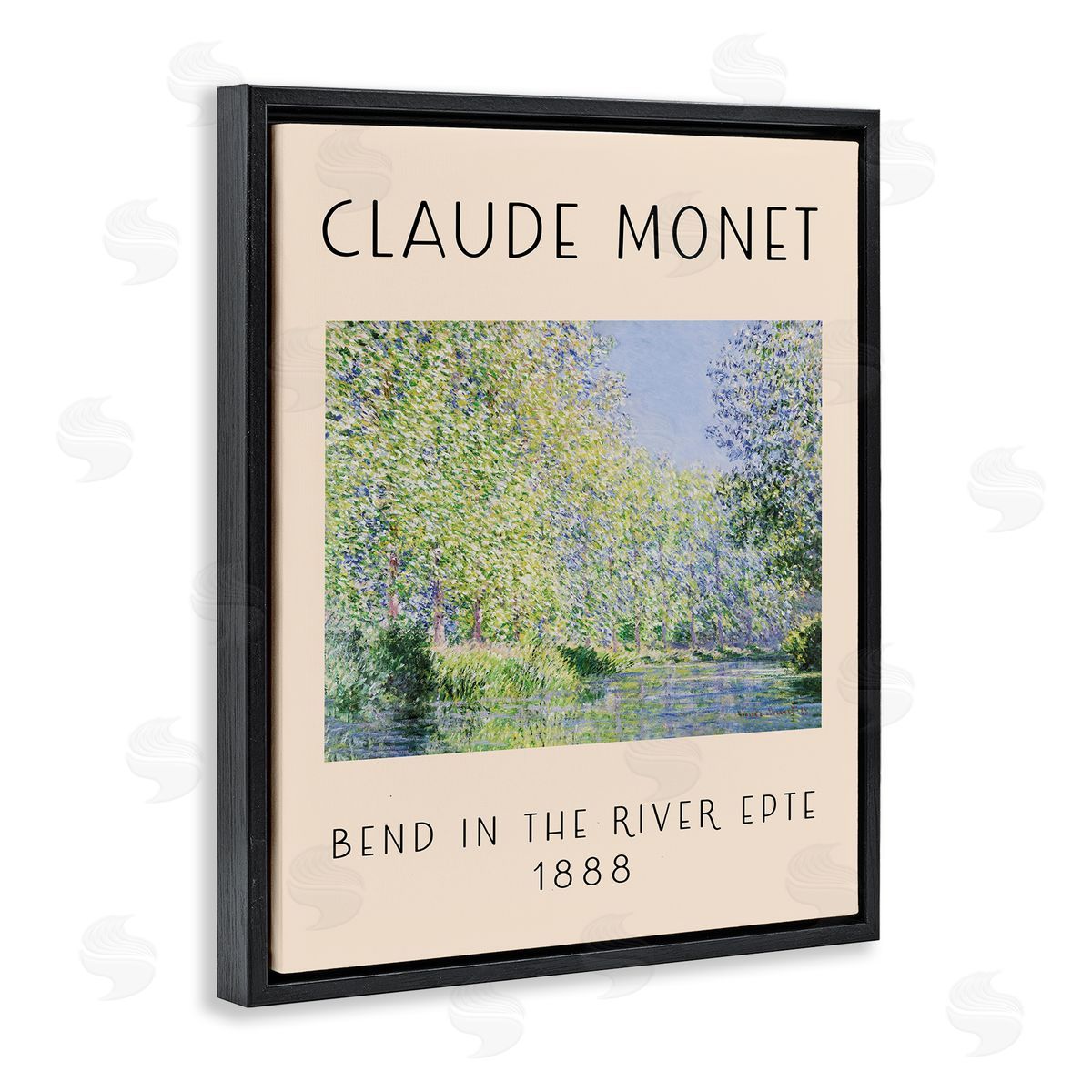 Classic River Bend Monet Black Floating Frame Canvas Wall Art, Home Decor by Stupell Studio