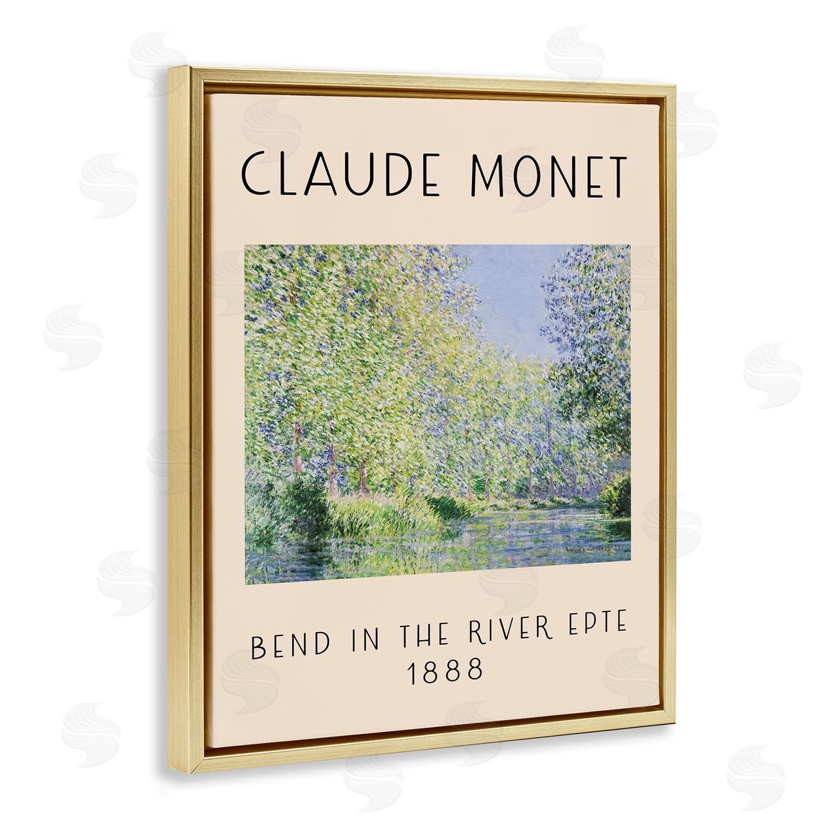 Classic River Bend Monet Gold Floating Frame Canvas Wall Art, Home Decor by Stupell Studio