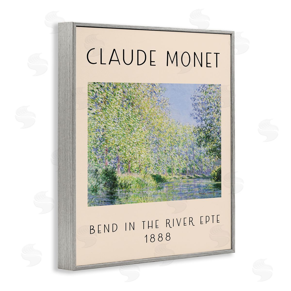 Classic River Bend Monet Grey Frame Print Wall Art, Home Decor by Stupell Studio