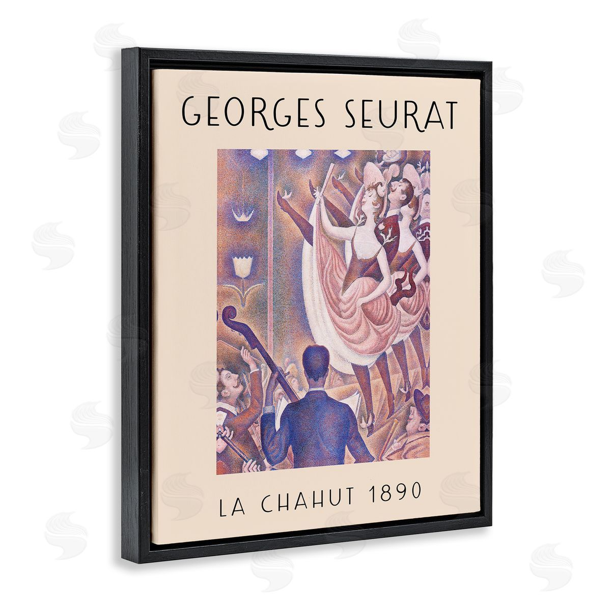 Classic Seurat Poster Black Floating Frame Canvas Wall Art, Home Decor by Stupell Studio