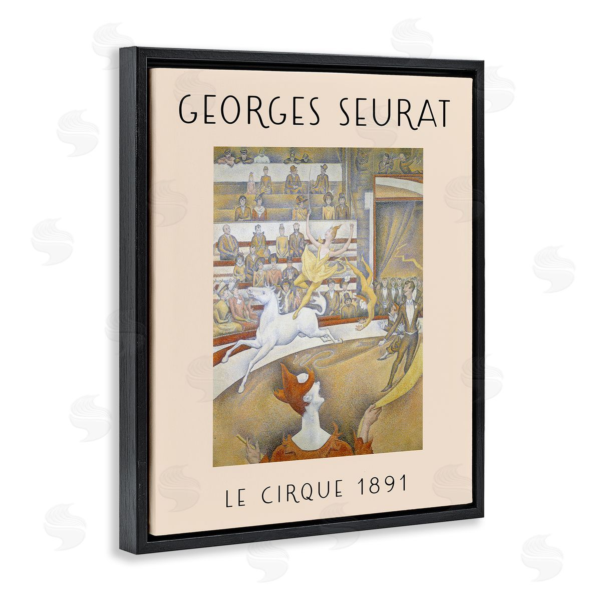 Classic Georges Seurat Black Floating Frame Canvas Wall Art, Home Decor by Stupell Studio