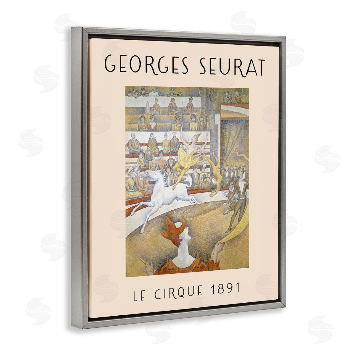 Classic Georges Seurat Grey Floating Frame Canvas Wall Art, Home Decor by Stupell Studio