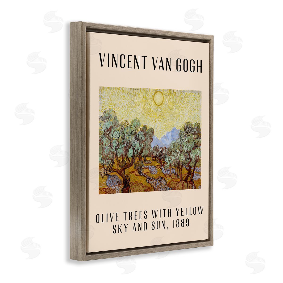 Classic Olive Trees Van Gogh Brown Floating Frame Canvas Wall Art, Home Decor by Stupell Studio