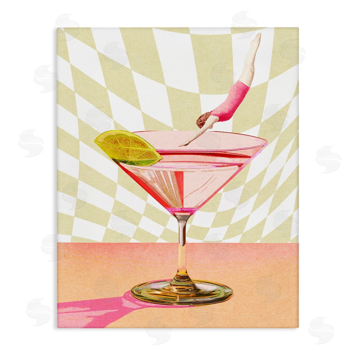 Diving into Cocktail Canvas Wall Art, Home Decor by Stupell Studio