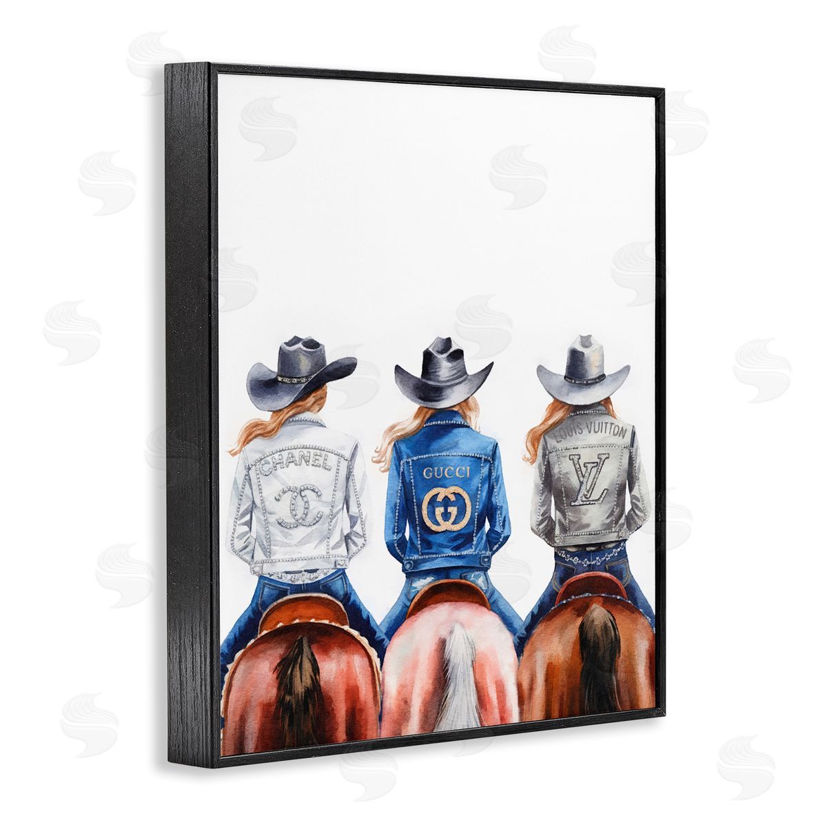 Glam Brand Cowgirls Black Frame Print Wall Art, Home Decor by Amanda Greenwood